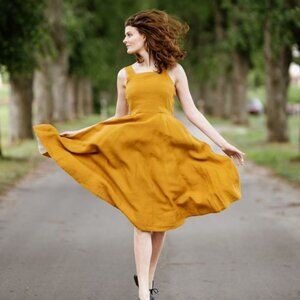 Son de Flor | Pinafore Dress in Marigold
